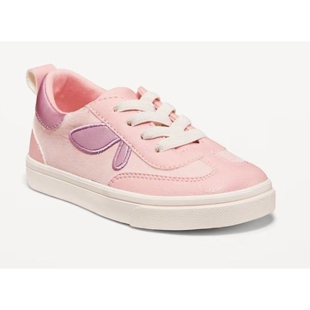 Old Navy Girl's Toddler Elastic Lace Chunky Sneakers - Pink Butterfly - Size‎ 7